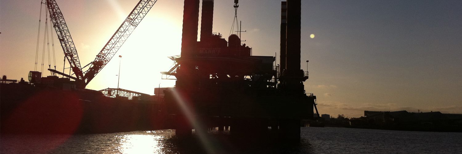 Commercial vessel at sunrise
